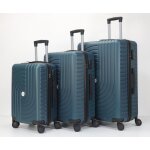 Lot de 3 valises 20 / 24 / 28 i coque rigide en abs i serrure � code i 4 roues � 360� i bleu - homerokk ...