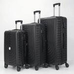 Lot de 3 valises 20 / 24 / 28 i coque rigide en abs i serrure � code i 4 roues � 360� i noir - homerokk ...