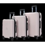 Lot de 3 valises - homerokk - coque rigide abs - serrure � code - 4 roues 360� - rose