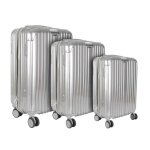 Lot de 3 valises grises métallissé - 49l 65l 105l coque rigide en polycarbonate roues pivotantes 360° ... Lot de 3 valises grises métallissé - 49l 65l 105l coque rigide en polycarbonate roues pivotantes 360° ...