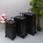 Lot de 3 valises - jet lag - new york - chic - noir - 49l 65l 105l