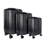 Lot de 3 valises noir - 49l 65l 105l coque rigide en polycarbonate roues pivotantes 360� cadenas s�curis� ...