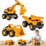 Lot de 3 vhicules de chantier jouets de pelleteuse camion  benne basculante tractopelle engins de chantier ...