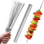 Lot de 30 brochettes en acier inoxydable r�utilisables pour barbecue pique - niques accessoires de cuisine ...