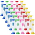 Lot de 30 sablier 2 minute 5 couleurs sablier en plastique pour la maison le bureau jaune rouge bleu ...