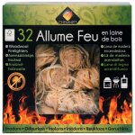 Lot de 32 allume - feu 100% vgtal fsc en laine de bois cheminett