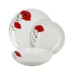 Lot 36 assiettes coquelicot en porcelaine