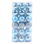 Lot de 36 boules de nol dcoratives 4 styles incassables  suspendre pour dcoration de fte (4 cm bleu) ...