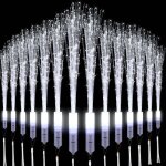 Lot de 36 plumeaux lumineux de mariage blancs en fibre de verre - blanc chaud - pour no�l f�te concert ...