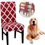 Housses de chaise extensibles universelles pour chaises de salle � manger a - rouge lot de 2