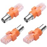 Lot de 4 adaptateurs de convertisseur bnc vers rj45 femelle vers rj45 m�le connecteur coaxial pour testeur ...