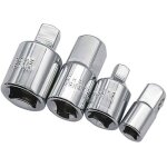 Lot de 4 adaptateurs de douille de rduction de coupleur dentranement 1 / 4 3 / 8 1 / 2 cliquet robuste ...