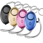 Lot de 4 - alarme de poche personnelle - 130 db - avec lampe torche led - alarme panique - porte - cl�s ...