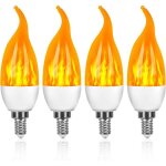 Lot de 4 ampoules led flamme e14 3w lumire dcorative effet feu pour ftes nol halloween mariage