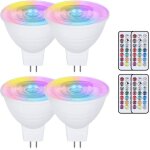 Lot de 4 ampoules led mr16 3 w  changement de couleur gu5. 3 - ac / dc 220 v - intensit variable rvb ...