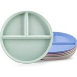 Lot de 4 assiette compartiment adulte assiette regime portion adulte pour le camping passe au lave - ...