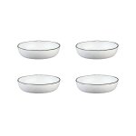Lot de 4 assiettes creuses en gr�s blanc d21. 5