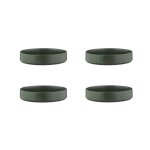 Lot de 4 assiettes creuses en gr�s vert d21. 5