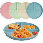 Lot de 4 assiettes divis�esassiette compartiment adulte enfantr�utilisables bols � sauce passe au micro ...
