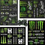 Lot de 4 autocollants monster energy pour casque de moto cool ? autocollants de qualit suprieure pour ...