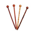 Lot de 4 baguettes  cheveux japonaises en bois pour chignon - pingles  cheveux pour femme - 13 cm