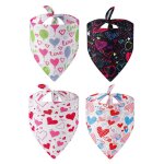 Lot de 4 bandanas pour chien foulard triangulaire pour la saint - valentin pour gar�on et fille bandana ...