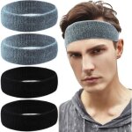 Lot de 4 bandeaux de sport antid�rapants en coton �ponge pour homme et femme �lastiques et anti - transpiratio ...