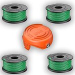 Lot de 4 bobines de fil vert pour dbroussailleuse black decker gl7033 gl8033 gl9035 a6482 (4 bobine ...