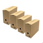 Pack and move - lot de 4 bo�tes darchives en carton ondul� robuste - 335 x 12 x 24 cm - organisation ...