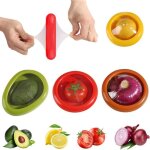 Lot de 4 bo�tes de conservation fruits et l�gumes r�utilisables pour tomate oignon citron rangement r�frig�rat ...