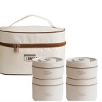 Lot de 4 boîtes à lunch isothermes étanches en acier inoxydable de qualité alimentaire compatibles micro ... Lot de 4 boîtes à lunch isothermes étanches en acier inoxydable de qualité alimentaire compatibles micro ...