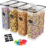 Lot de 4 boîte de rangement cuisine 4l boîtes conservation hermetiques alimentaire en plastique avec ... Lot de 4 boîte de rangement cuisine 4l boîtes conservation hermetiques alimentaire en plastique avec ...
