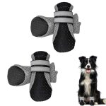 Lot de 4 bottes de protection respirantes et antidrapantes pour chiens de petite et moyenne taille noir ...