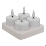 Lot de 4 bougies chauffe - plats led rechargeables aitor blanc - atmosphera createur dinterieur