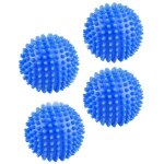 Lot de 4 boules pour lave - linge / sche - linge pvc bleu 7 cm