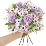 Lot de 4 bouquets de pivoines artificielles en soie fausses fleurs arrangement floral violet