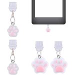 Lot 4 breloques pour pr anti - poussire usb c patte chat cache anti - poussire de type c mignon capuchon ...