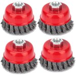 Lot de 4 brosses coniques meuleuses brosse mtallique brosse coupelle torsade brosses de ponage  75 ...