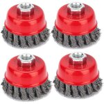 Lot de 4 brosses coniques meuleuses brosse mtallique brosse coupelle torsade brosses de ponage  75 ...
