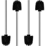 Lot de 4 brosses wc - diam�tre 8 cm - balai de nettoyage wc avec manche en acier inoxydable - brosse ...