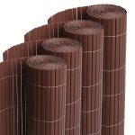 Lot de 4 canisses brise vue en pvc tube platcl�ture protection pour jardin terasse balcon coloris marron ...