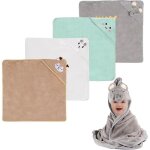 Lot de 4 capes de bain b�b� avec capuche serviette ultra - absorbante pour nourrisson et enfant s�chage ...