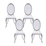 Lot de chaises angel baroque chrome simili cuir Lot de chaises angel baroque chrome simili cuir