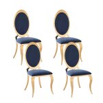 Lot de chaises angel baroque gold simili cuir - noir Lot de chaises angel baroque gold simili cuir - noir