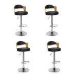 Lot de 4 chaises de bar wilson 90 - 110cm noir & chêne clair Lot de 4 chaises de bar wilson 90 - 110cm noir & chêne clair