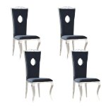 Lot de chaises baroque royal chrome velours - noir Lot de chaises baroque royal chrome velours - noir