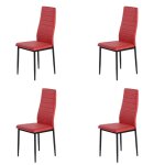 Lot de 4 chaises design rouge pvc scandinave chaise de salle  manger chaise de cuisine chaise salon