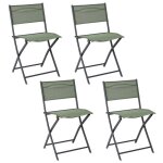 Lot de 4 chaises - home deco factory - elba - pliante - moderne - vert