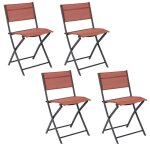 Lot de 4 chaises - home deco factory - elba - pliante - rouge