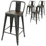 Lot de 4 chaise - mipan - chaise haut - tabouret de bar - avec dossier - pour cuisine bistrot salle  ...